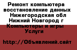 Ремонт компьютера, восстановление данных. - Нижегородская обл., Нижний Новгород г. Компьютеры и игры » Услуги   